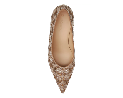 Daisy Signature Crystal Jacquard Pointed Toe Pump