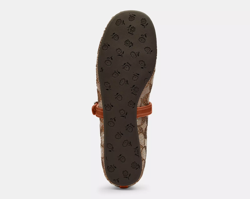 Mary Jane Ballet Flats in Crystal Signature Jacquard