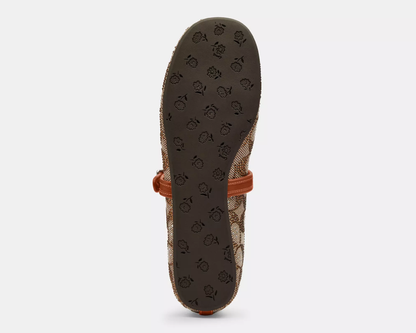 Mary Jane Ballet Flats in Crystal Signature Jacquard